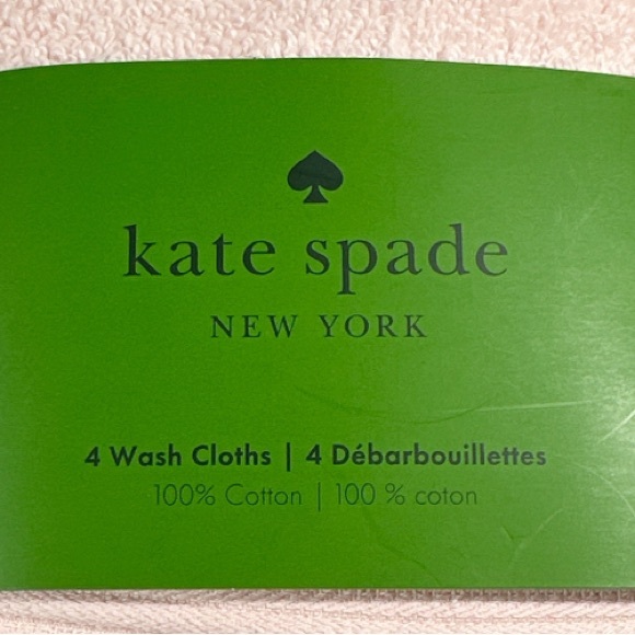 NEW Kate Spade CHALK PINK WASH CLOTHS SET/4 - Picture 2 of 5